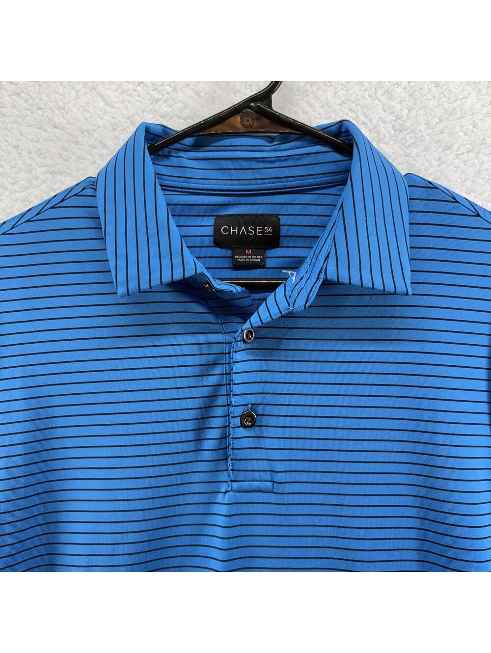 Chase 54 Pursuit Performance Golf Polo Shirt Mens Medium Blue DryFuze